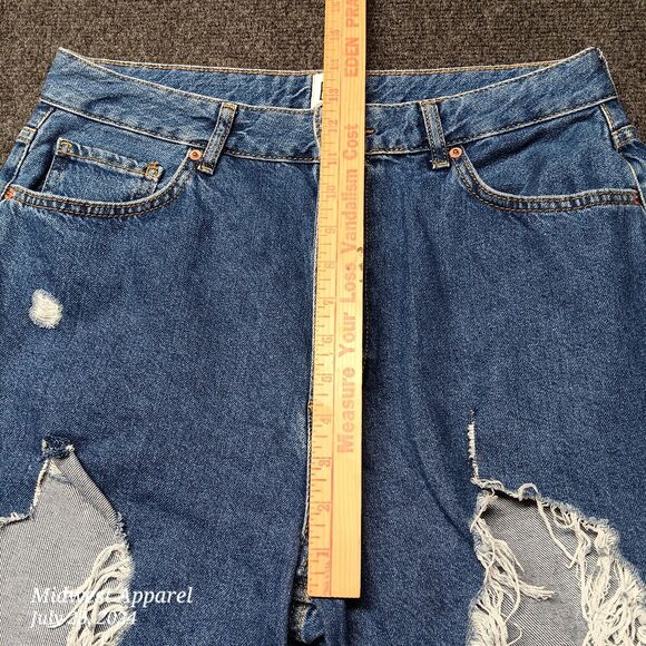 BDG‎ Urban Outfitters Jeans Women 31 Blue Mom High Rise Destroyed Distressed - Picture 8 of 11